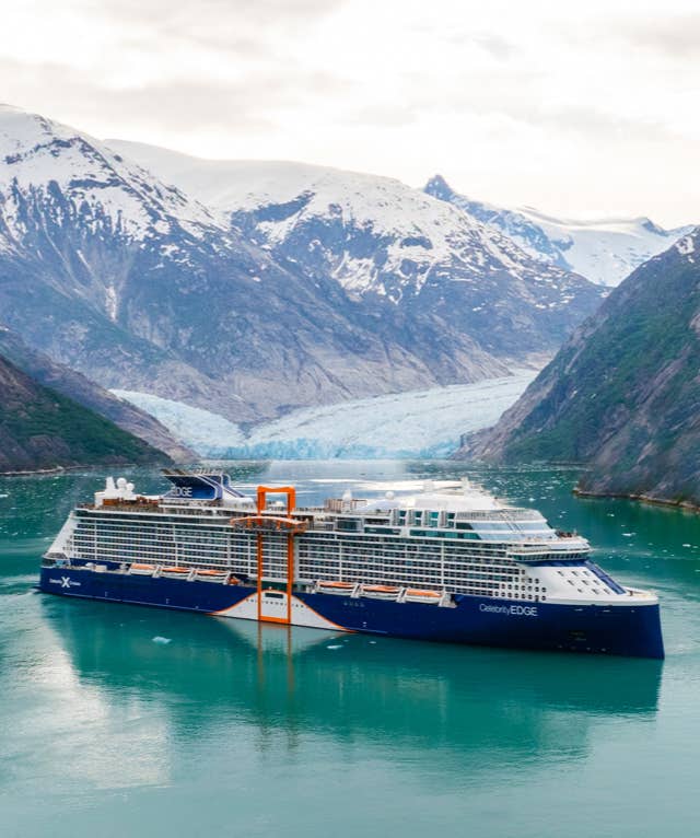 Discover Alaska’s natural beauty on Celebrity Edge at Dawes Glacier. Let Beach Bum Vacations handle your cruise planning.
