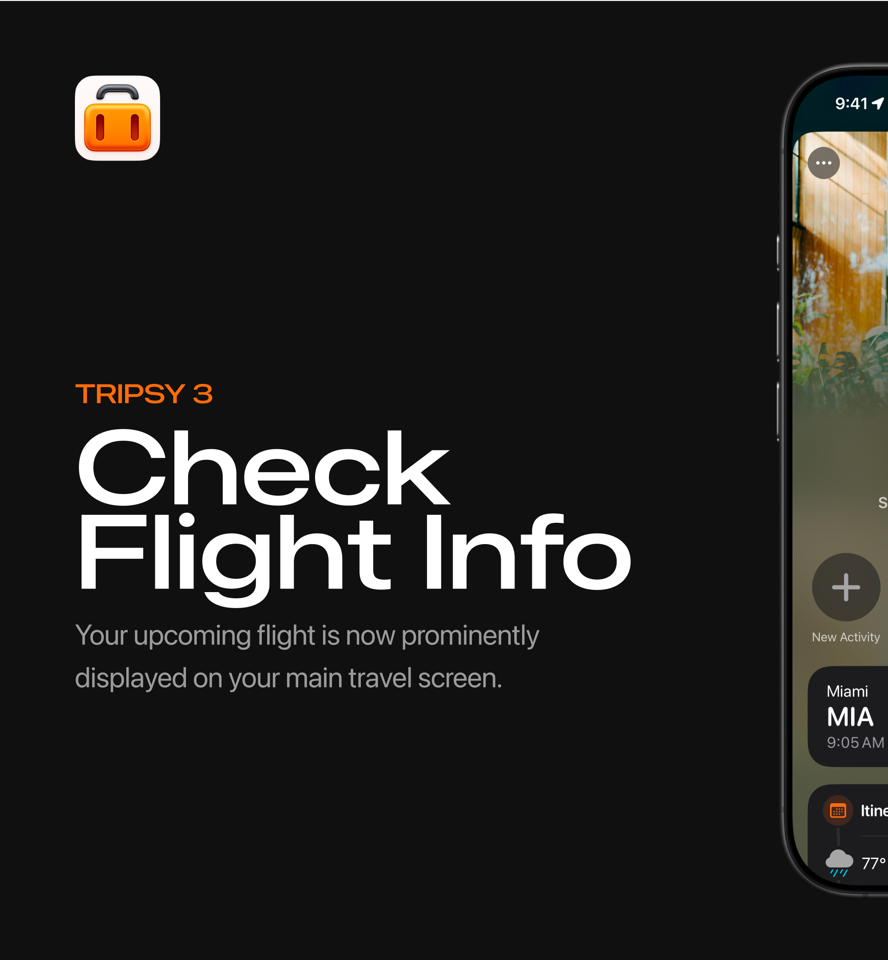 Your upcoming flight is now prominently displayed on your main travel screen.